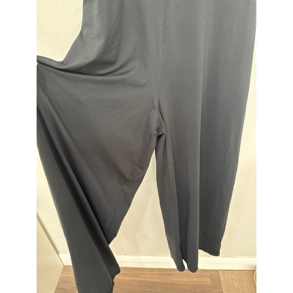 Fabletics Jumpsuit Womens XL Black Wide Leg Strappy Back Pockets Loungewear - Picture 4 of 10